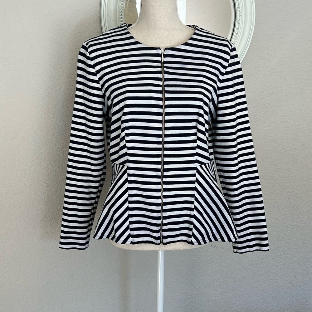 Alex Marie Peplum Navy/White Jacket